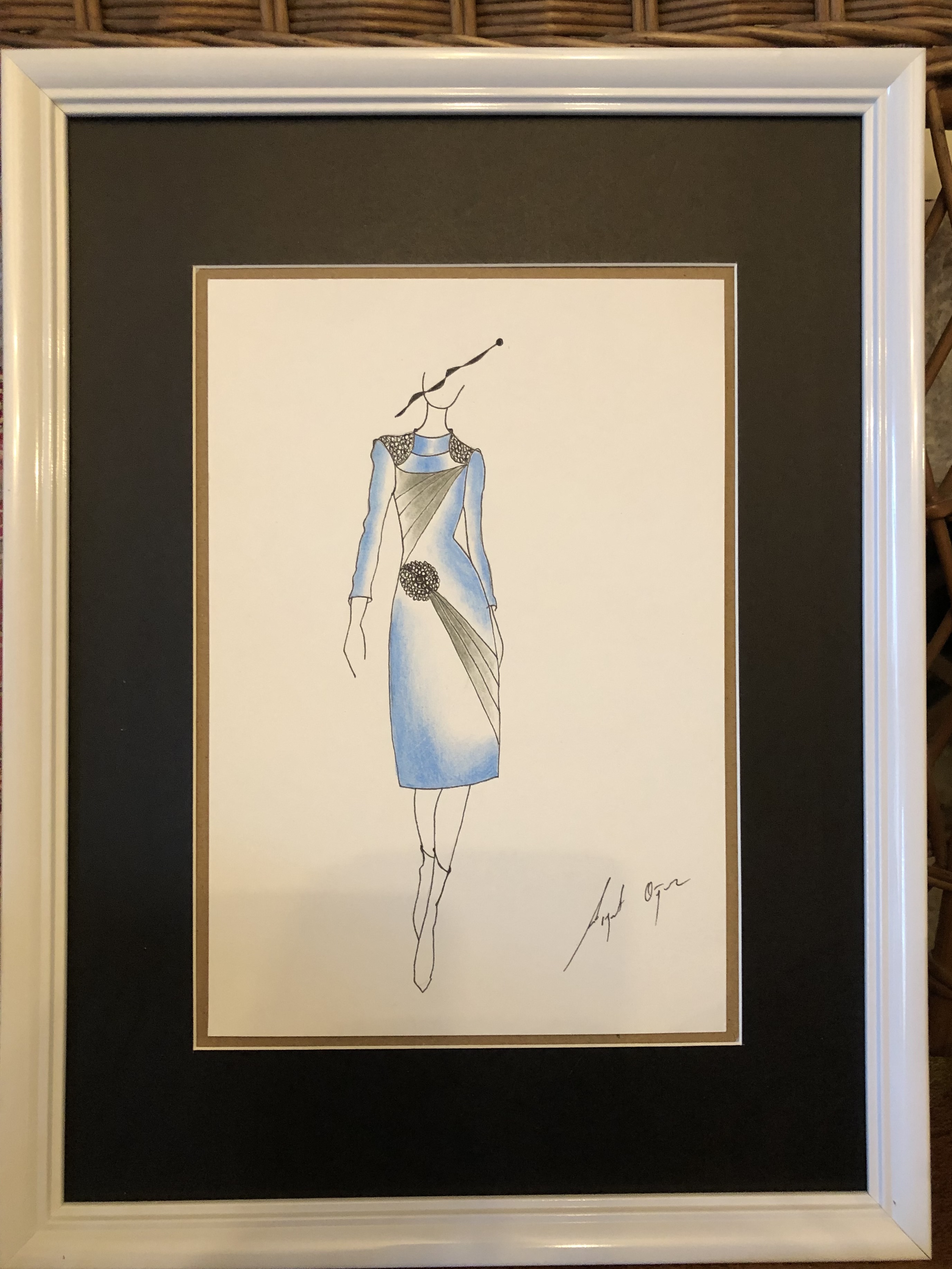 Framed art blue dress sold