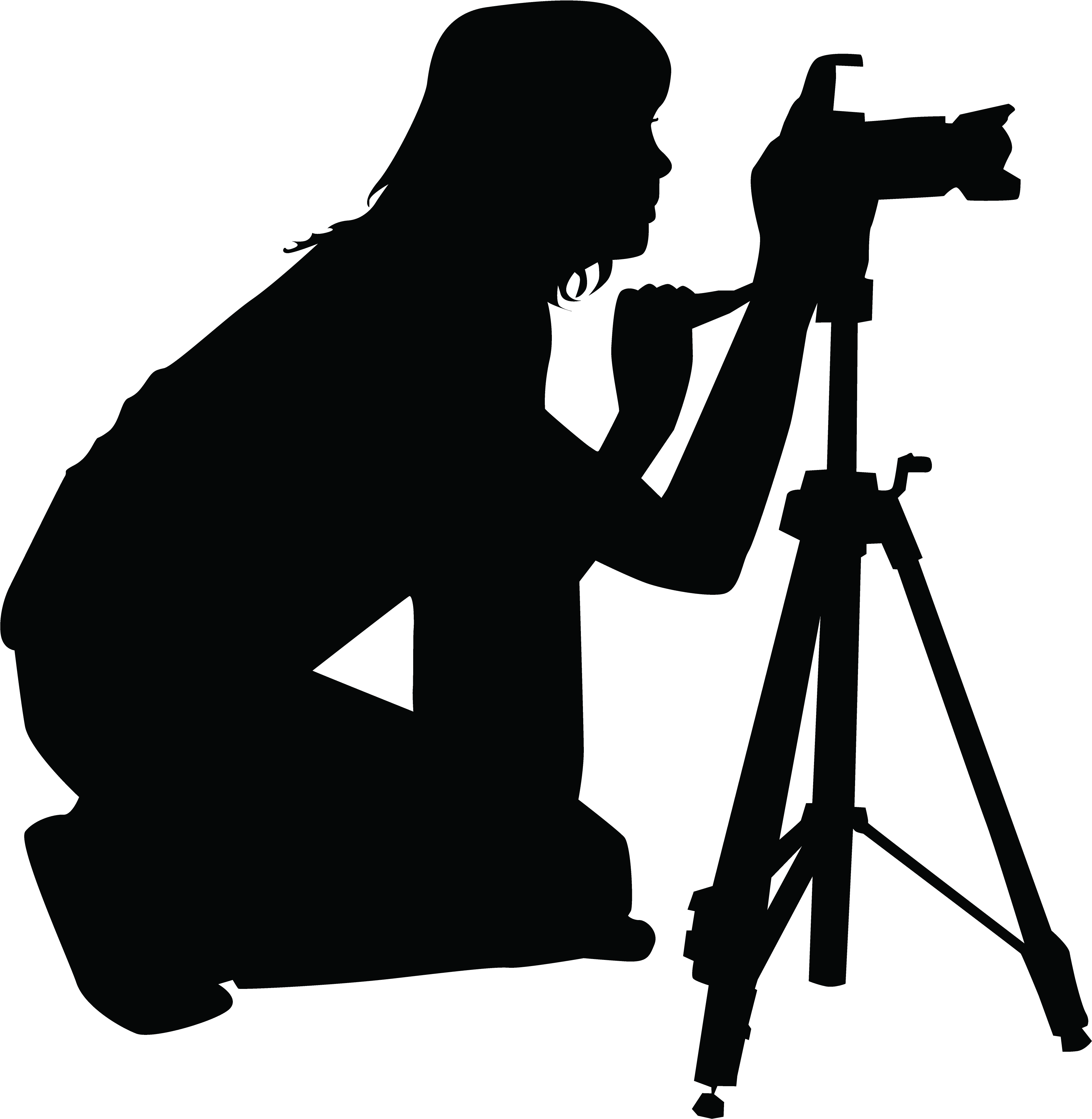 Silhouette of drawing of a photographer 