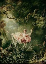 Photo of a painting of a swing in the trees